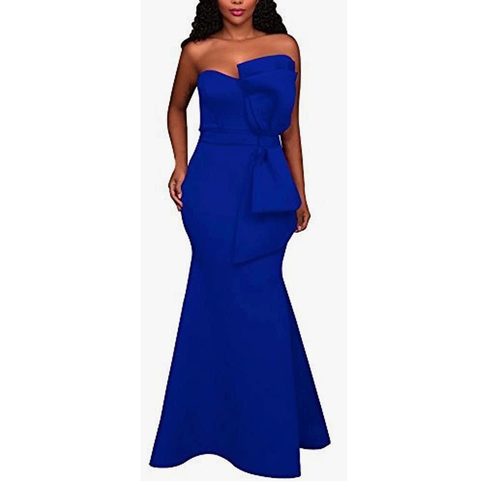 Off the Shoulder Oversized Bow Evening Grown- Size 2X